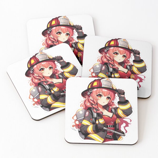 Item preview, Anime Style Female Firefighter designed and sold by BrinaandPops.