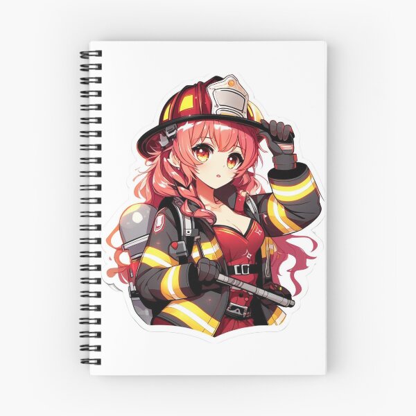 Item preview, Anime Style Female Firefighter designed and sold by BrinaandPops.