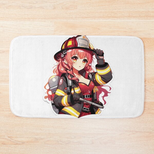 Item preview, Anime Style Female Firefighter designed and sold by BrinaandPops.