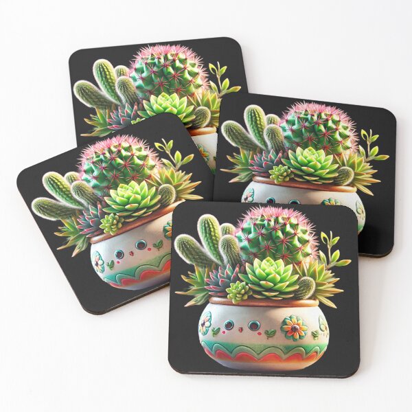 Item preview, Colorful Succulents and Cacti in a Decorative Pot designed and sold by GlassPenny.