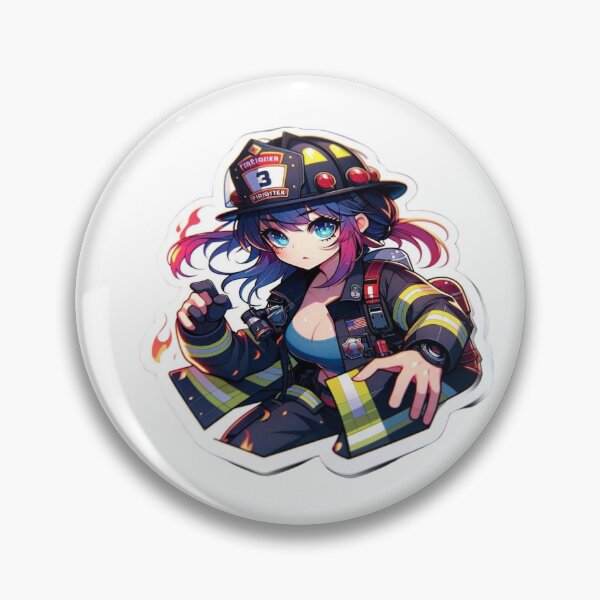 Item preview, Anime Style Female Firefighter designed and sold by BrinaandPops.