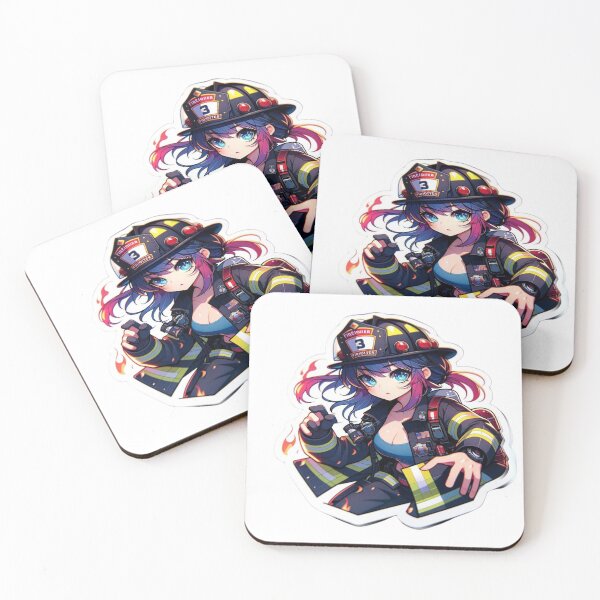 Item preview, Anime Style Female Firefighter designed and sold by BrinaandPops.
