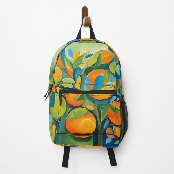 Item preview, Watercolor Abstract Fruits Painting, Contemporary Painting in Blue Green Orange Yellow Colors designed and sold by MyArt23.