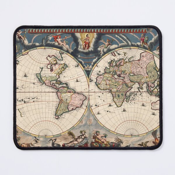 Item preview,  Vintage Historical Detailed World Map, Dark Colours, Bohemian Map designed and sold by easteuromaps.
