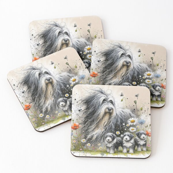 Item preview, Collies barbudos grises designed and sold by Wags & Tails.