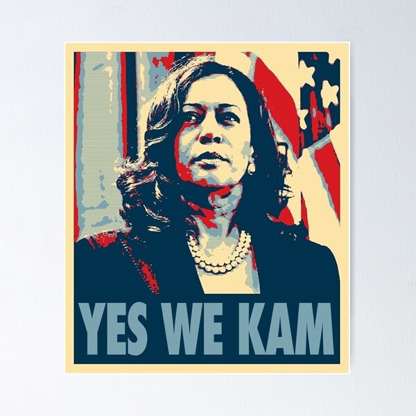 Vista previa del artículo con la obra «Kamala Harris - Sí, nosotros Kam», diseñado y vendido por Thelittlelord.