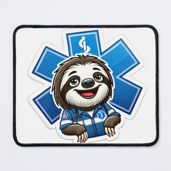 Item preview, Sloth as a happy Paramedic  designed and sold by BrinaandPops.