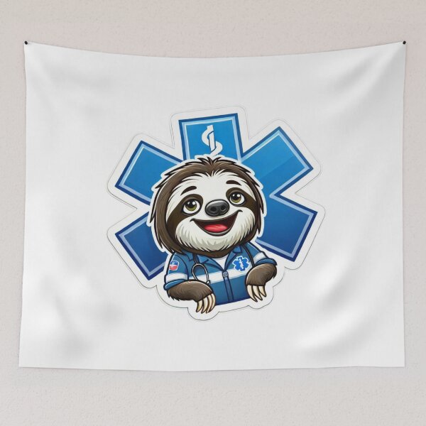 Item preview, Sloth as a happy Paramedic  designed and sold by BrinaandPops.