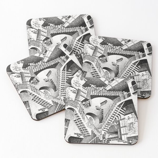 Item preview, Relativity, Maurits Cornelis Escher Print, Dutch Graphic Artist, Optical Illusion, Imp-Art, M. C. Escher Gift, Maurits Escher Art designed and sold by Artistic Gift Print.