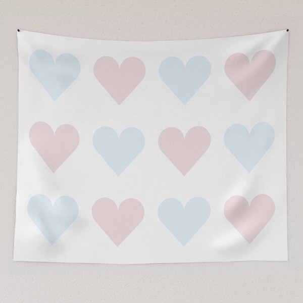 Item preview, Large PALE BLUE, PALE PINK & WHITE LOVE HEARTS designed and sold by RachelMacht.