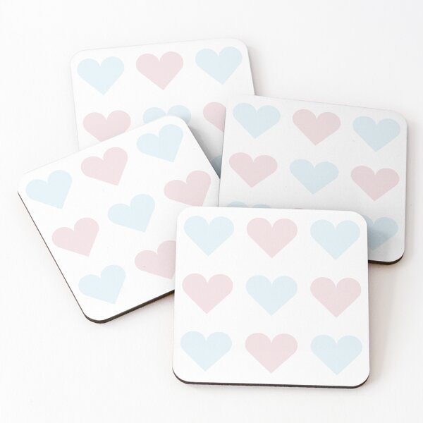 Item preview, Large PALE BLUE, PALE PINK & WHITE LOVE HEARTS designed and sold by RachelMacht.