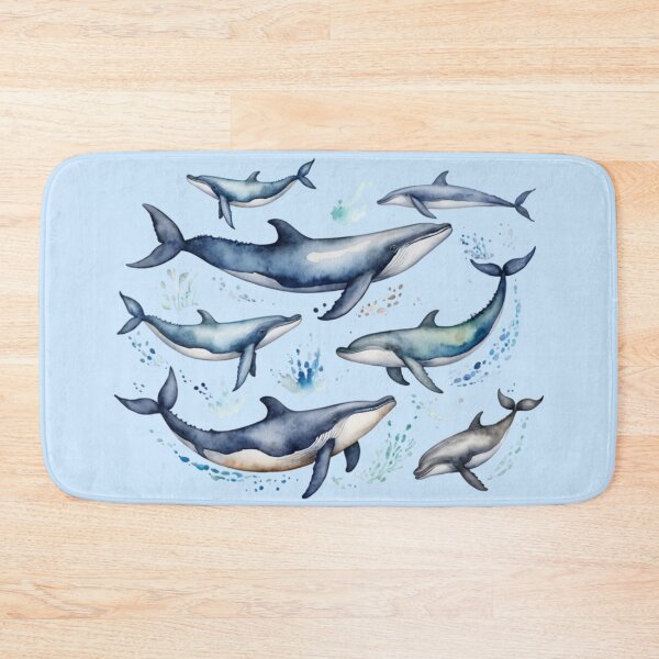 Item preview, Watercolor Blue whale , sea animal Whales and dolphins designed and sold by SOUFIANE1991.