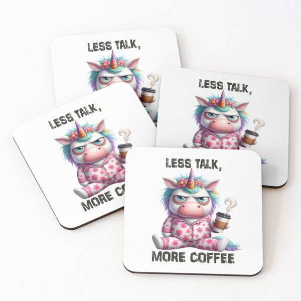 Item preview, Less Talk, More Coffee. Unicorn designed and sold by BanShopDG.