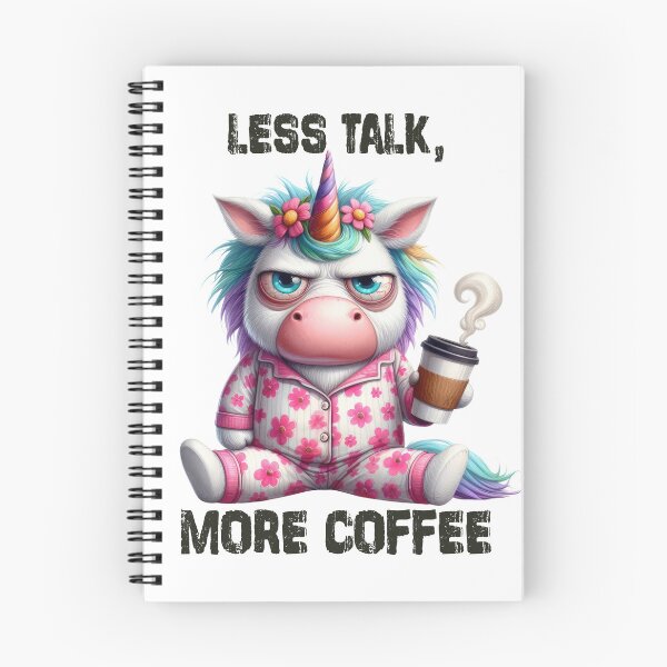Item preview, Less Talk, More Coffee. Unicorn designed and sold by BanShopDG.