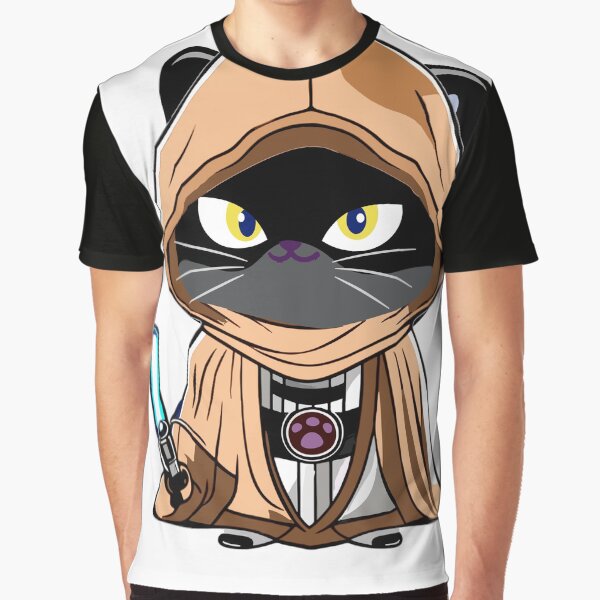 Vista previa del artículo con la obra «El gato Jedi», diseñado y vendido por KarazuStudio.