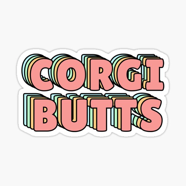 Corgi Butts Pastel Sticker