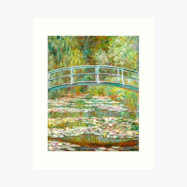 Aperçu de l'œuvre  Claude Monet Pont sur un étang aux Nymphéas Monet  créée et vendue par TeeARTHY.