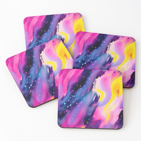 Item preview, Pink Blue Purple Lavender Yellow Abstract Dotted Smoke Waves Pattern designed and sold by kathrynchill.