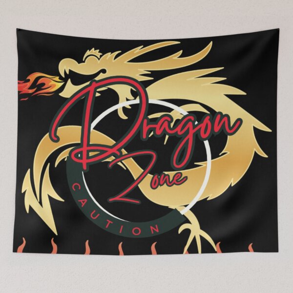 Item preview, Dragon Zone proceed with Caution sketch canvas art  designed and sold by ZulryLifestyles.