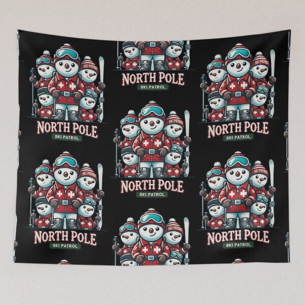 Item preview, North Pole Snowman Ski Patrol designed and sold by BlankCanvasHaHa.