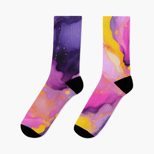 Item preview, Abstract pink purple and yellow alcohol ink pattern for maximalist and eclectic decor designed and sold by kathrynchill.