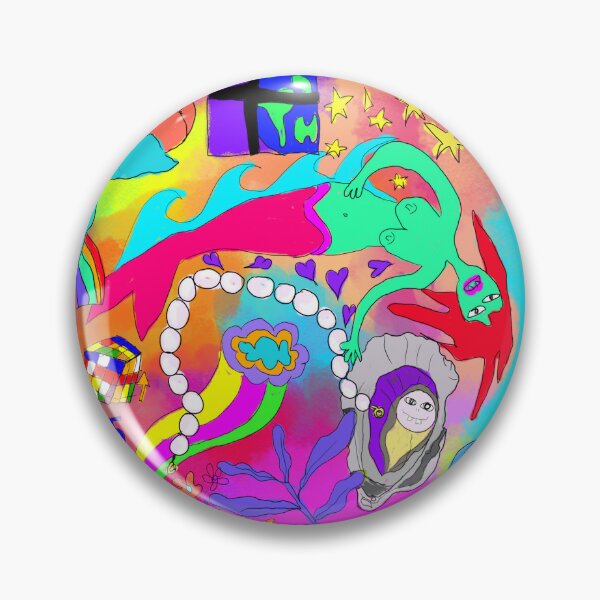 Item preview, 'Snail's Pace' Colorful Funny Cartoon ft. Pig, Oyster, Pearls, Bat + Mermaid designed and sold by Venus-in-Virgo.
