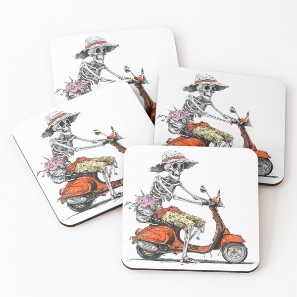 Item preview, Vacation Skeleton SVG | Fun Skeleton on Scooter | Summer Illustration designed and sold by Petru&Myself.