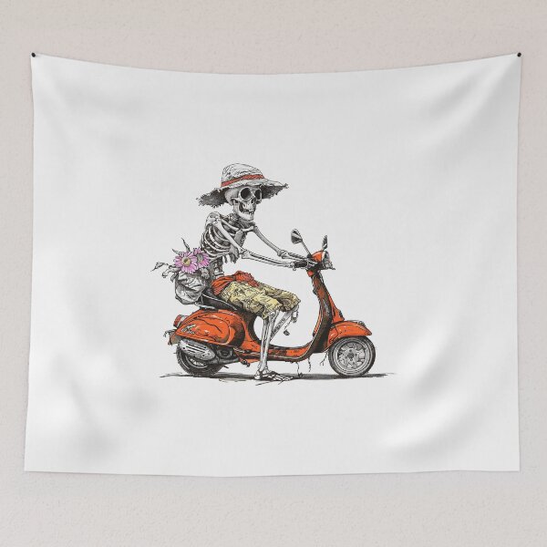 Item preview, Vacation Skeleton SVG | Fun Skeleton on Scooter | Summer Illustration designed and sold by Petru&Myself.