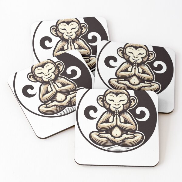 Item preview, Meditation Monkey Positive Chimpanzee Chi designed and sold by silklotus.