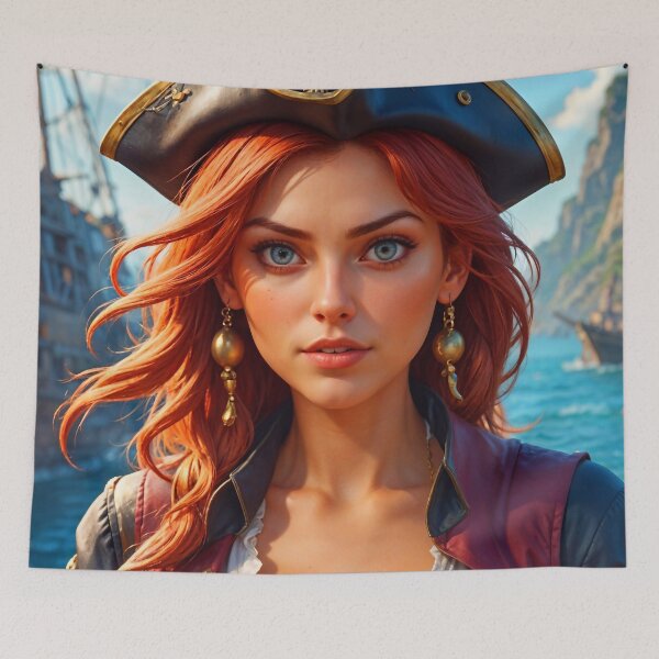 Item preview, Cute Fantasy Pirate Girl Portrait designed and sold by TheArtOfPat.