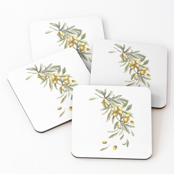 Item preview, Olive tree branch, leaves and fruits berry. watercolor painted sticker designed and sold by BartolArt.