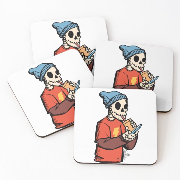 Item preview, Beanie skeleton slurping with smart phone designed and sold by SilentWill94.