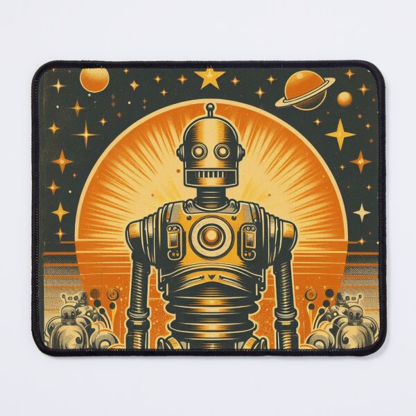 Item preview, Golden robot (Retro) designed and sold by Bubble-Boris.