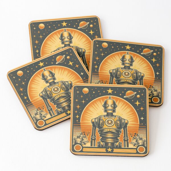 Item preview, Robot dorado (Retro) designed and sold by Bubble-Boris.