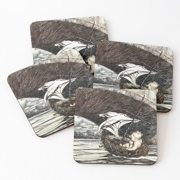 Item preview, Peter Sailing Under The Bridge - Peter Pan in Kensington Gardens - Arthur Rackham designed and sold by forgottenbeauty.