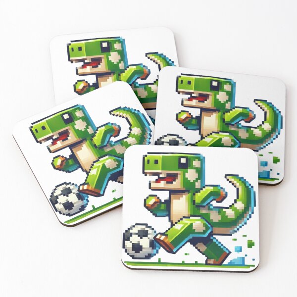 Item preview, Tyrannosaurus Rex in Minecraft style playing soccer designed and sold by Miguel Araujo.