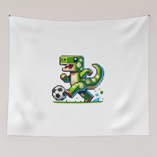 Item preview, Tyrannosaurus Rex in Minecraft style playing soccer designed and sold by Miguel Araujo.