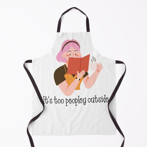 Item preview, It's too peopley outside - pink hair woman reading book and coffee designed and sold by EmeraldeaArt.