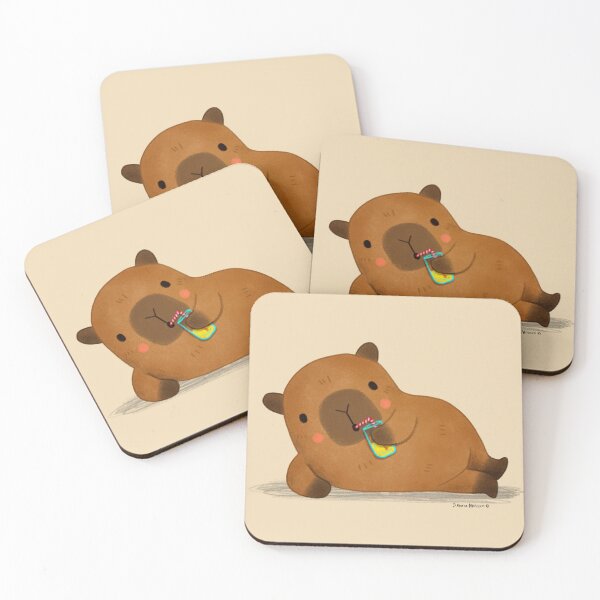 Item preview, Capybara drinking juice designed and sold by julianamotzko.