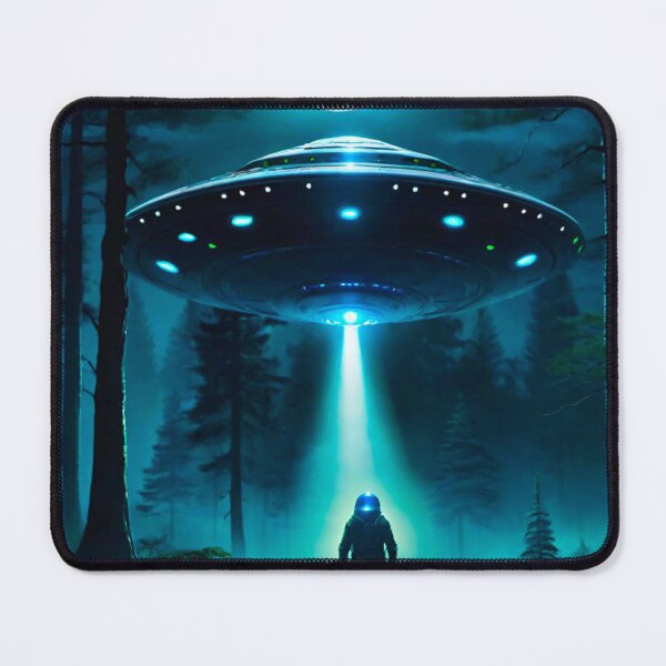 Item preview, Spaceman and UFO Under Moonlight designed and sold by GrizzlyCollective.