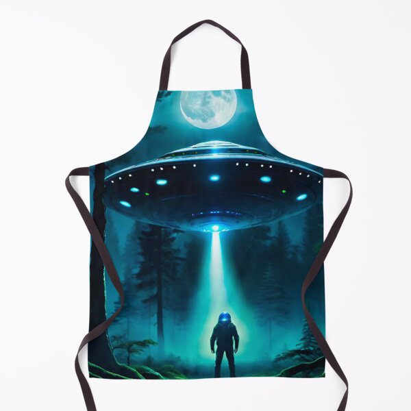 Item preview, Spaceman and UFO Under Moonlight designed and sold by GrizzlyCollective.