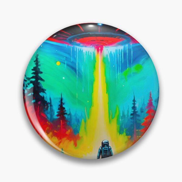 Item preview, Mysterious UFO and Spaceman Scene designed and sold by GrizzlyCollective.