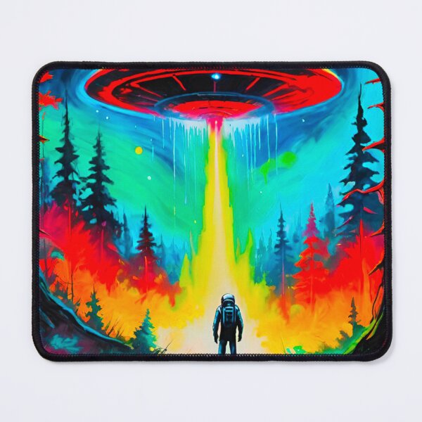 Item preview, Mysterious UFO and Spaceman Scene designed and sold by GrizzlyCollective.