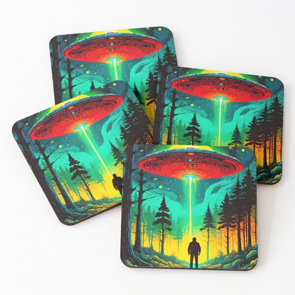 Item preview, Extraterrestrial Visitors in the Forest designed and sold by GrizzlyCollective.