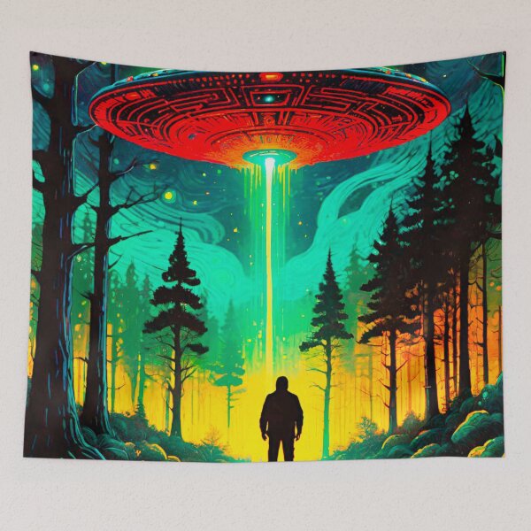 Item preview, Extraterrestrial Visitors in the Forest designed and sold by GrizzlyCollective.