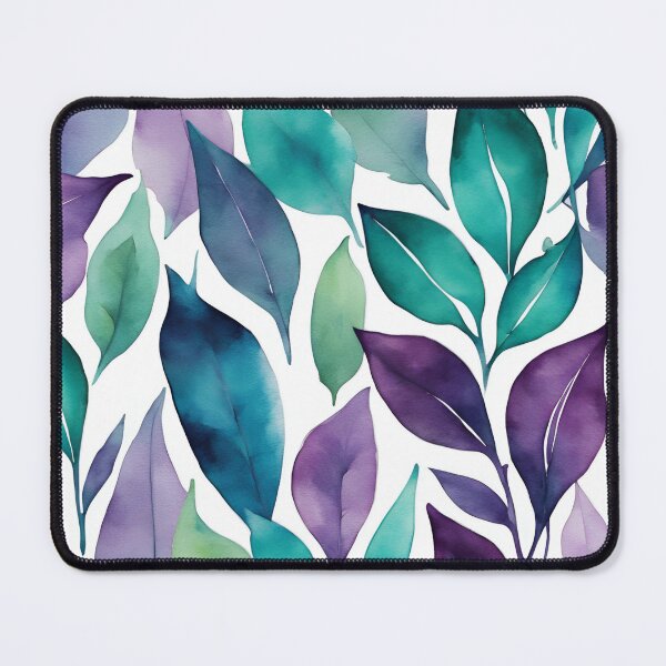 Item preview, Patrón de hojas verde azulado y morado designed and sold by SeaStarAlex.