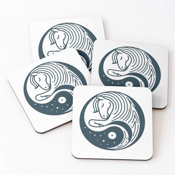 Item preview, Yin and Yang Horse Meditation Zen Namaste designed and sold by silklotus.