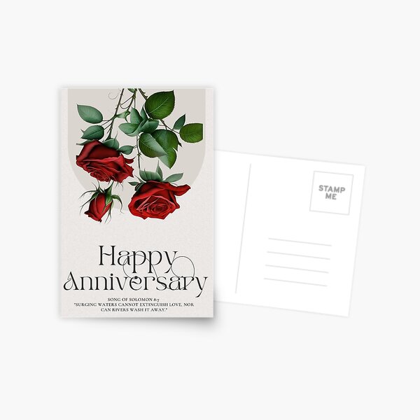 Item preview, Romantic Red Roses Anniversary Card designed and sold by CreativeDynamix.