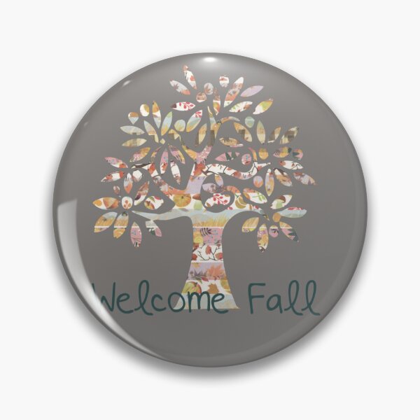 Item preview,  "Welcome Fall" Leafy Tree with Gray background designed and sold by TabbysShop.