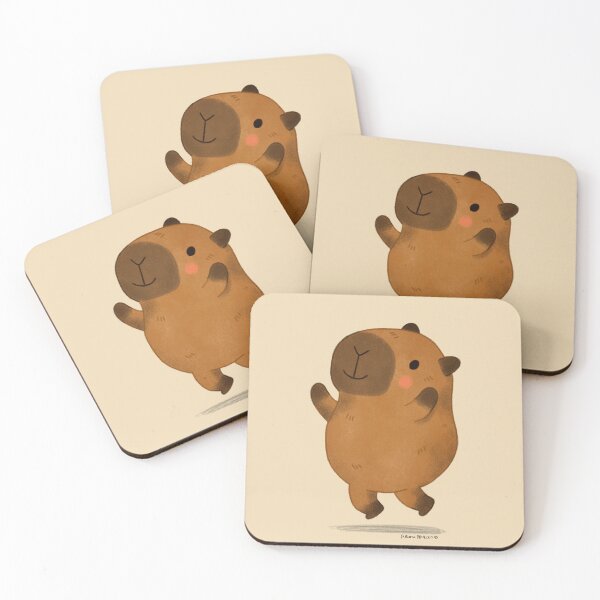 Item preview, Happy Capybara jumping  designed and sold by julianamotzko.